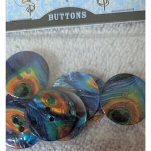 One ( 8 / pack) Sew-ology Tye-Dye Round 20mm Flat 2-hole Buttons Crafts